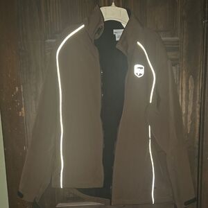 Men's Brown Jacket with Reflective Stripes